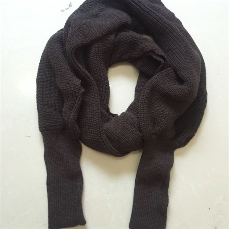 Cross-border for autumn and winter explosions Korean wool scarf men and women long scarf shawl with sleeves knitted scarf