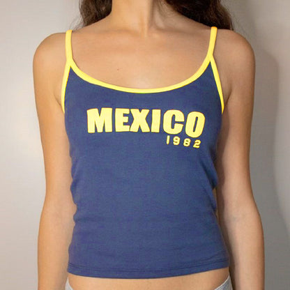 European and American short slim blue top Y2K ladies summer T-shirt navel-baring sexy street wear